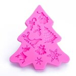 Moule en silicone en forme de sapin de nol pour gteau, chocolat, fondant ¿ 4 pices, qualit alimentaire, ...