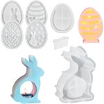 Moule en silicone lapin pour bougie, 6 morceaux moule silicone bougie, dcoration diy, moule de pques, ...