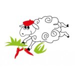 Mouton piment logo6 autocollant voiture stickers - taille : 17 cm Mouton piment logo6 autocollant voiture stickers - taille : 17 cm