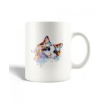Mug en céramique chat bengal abstrait a partir de peintures multicolores Mug en céramique chat bengal abstrait a partir de peintures multicolores