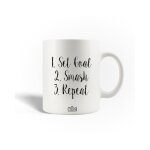 Mug en c�ramique citation set goal smash repeat