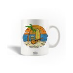 Mug en cramique citation voyage plage surf guitare