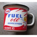 Mug esso fue oil l en email tasse caf� emaill�e goute huile