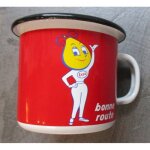 Mug esso goute boy girl en email tasse a caf� emaill�e huile