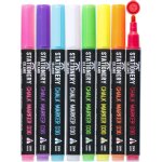 Mujj - stylo craie pour tableau noir effacable, marqueur craie effacable, feutre craie pour le verre ...