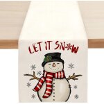 Nappe de nol de bonhomme de neige, 33 x 180 cm, rectangulaire, lavable, rsistant aux taches, idal ...
