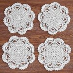 Napperons en coton crochetés faits main, sets de table en dentelle, dessous de verre, 20 cm, 4 pièces ... Napperons en coton crochetés faits main, sets de table en dentelle, dessous de verre, 20 cm, 4 pièces ...