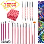 Le noir - tiges de pointage en bois, 40 pi�ces bricolage stylos, peinture mandala, outils de pointage, ...