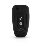 Noir1 - housse de cl tlcommande a 3 boutons en silicone, etui personnalis pour cl de voiture ford ...