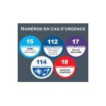 Les numéros d'appel d'urgence en france - 10x8. 2m - sticker / autocollant Les numéros d'appel d'urgence en france - 10x8. 2m - sticker / autocollant