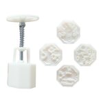 Octogonal c�t� lapin motif en forme de g�teau aux haricots mungo g�teau de lune moules press�s a la main ...