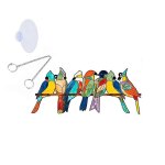 Ornement de tentures de fen�tre d'oiseaux teint�s multicolores, oiseaux de suncatcher acrylique sur un ...