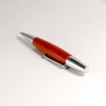 Outil d'criture en bois de saule rouge, argent, echiquier, garniture torsade, gros stylo a bille, cadeau ...