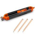 Outil de mesure de contour pour crayon - outil de traage en bois avec 3 crayons