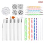 Outils de pointage mandala pour peinture de pierres de roche, stylo, pochoir, brosse x7yd, 25 pices ...