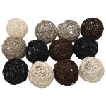 Pack de 12 boules de rotin - boules d�coratives pour bols, remplissage de vase, d�cor, d�coration de ...