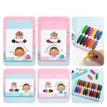 Pack de 12 crayons de cire, 12 couleurs crayons de cire, crayons de couleur lavables, crayons de couleur ...