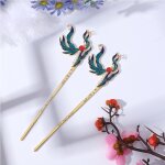 Pack de 2 vintage chinois pinces a cheveux avec des perles et strass, esthtique traditionnelle des pinces ...