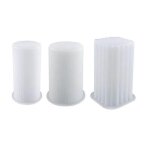 Pack de 3 moules a bougies, moules en silicone, moules a bougie cylindrique, moules a bougie pilier, ...