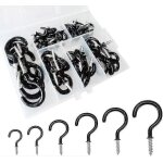 Pack de 70 crochets a vis, crochets a tasse recouverts de vinyle, crochets de plafond pour cadeau de ...