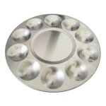 Palette d'alliage rond, aluminium palette acrylique gouache palette argile argile gla�ure peinture palette ...
