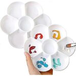 Palette de mlange en plastique avec 7 puits de peinture pour aquarelle et peintures acryliques, diamtre ...
