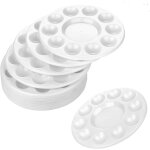 Palette ronde de 15 pi�ces, blanche, en plastique, pour l'artisanat d'aquarelle a l'huile acrylique palette ...