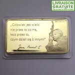 Pape jean - paul ii l�onard de vinci la c�ne - lingot comm�moratif plaqu� or