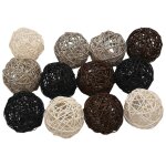 Paquet de 12 grandes boules en rotin - boules dcoratives pour bols, remplisseur de vase, dcoration ...