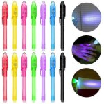 [paquet de 14] stylo secret avec lumire uv, ecriture invisible rutilisable