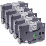 Paquet de 5 rubans adh�sifs pour etiqueteuses brother tze - 231 - 231 p - press lamin�, pour le mod�le ...