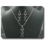 Parure saphir noir 9x5 - 10 mm plaqu� or blanc 18 k.