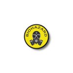Patch badge insigne ecusson imprime thermocollant biohazard masque a gaz