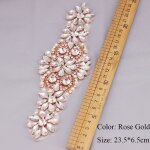 Patch de couture sur l'?paule pour v?tements de mari?e, d?coration, perle, cristal clair, diamant, strass, ...