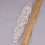 Patch de couture sur l'?paule pour v?tements de mari?e, d?coration, perle, cristal clair, diamant, strass, ...