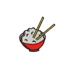 Patch ecusson brode applique backpack blouson doudoune couture kawaii bol de riz