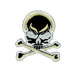 Patch ecusson brod� backpack tete de mort skull moto thermocollant r1