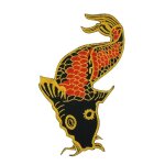 Patch ecusson brod� drapeau backpack poisson carpe koi thermocollant