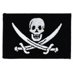 Patch ecusson brod� drapeau pirate jack rackham tete de mort thermocollant