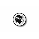 Patch ecusson brode imprime thermocollant drapeau corse tete de maure corsica