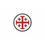 Patch ecusson drapeau croix jerusalem templier blanc imprime thermocollant