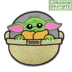 Patch ecusson star wars grogu mandalorian bébé yoda (réf 2) - thermocollant Patch ecusson star wars grogu mandalorian bébé yoda (réf 2) - thermocollant