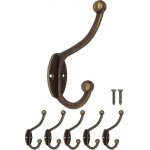 Patères anciennes, fonte laiton bronze design ; maison rétro de campagne vintage, set de 5 Patères anciennes, fonte laiton bronze design ; maison rétro de campagne vintage, set de 5
