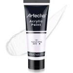 Peinture acrylique 120ml blanc de titane, acrylic paint, peinture pour toile, tissu, bois, roche, papier, ...