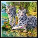 Peinture de diamant 5d a faire soi m�me, paysage en cercle complet, animal, tigre, chat, mosa�que, point ...
