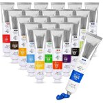 Peinture a l'huile, 20 couleurs vives a haute saturation, tubes de grande capacit, 50ml, temps de schage ...