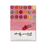 Peinture murale avec impression de parfum pop, rouge a lvres andy warhol, soupe a la tomate, image dcorative ...
