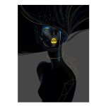 Peinture sur toile abstraite de femme noire avec des lèvres et des yeux dorés, peinture a l'huile sur ... Peinture sur toile abstraite de femme noire avec des lèvres et des yeux dorés, peinture a l'huile sur ...