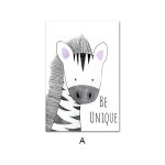 Peinture sur toile avec animaux de la fort, girafe, dinosaure, affiche murale imprime sans cadre?40x40cm ...