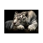 Peinture sur toile de couples d'animaux africains, tigre blanc, affiches et imprims, tableau d'art mural ...